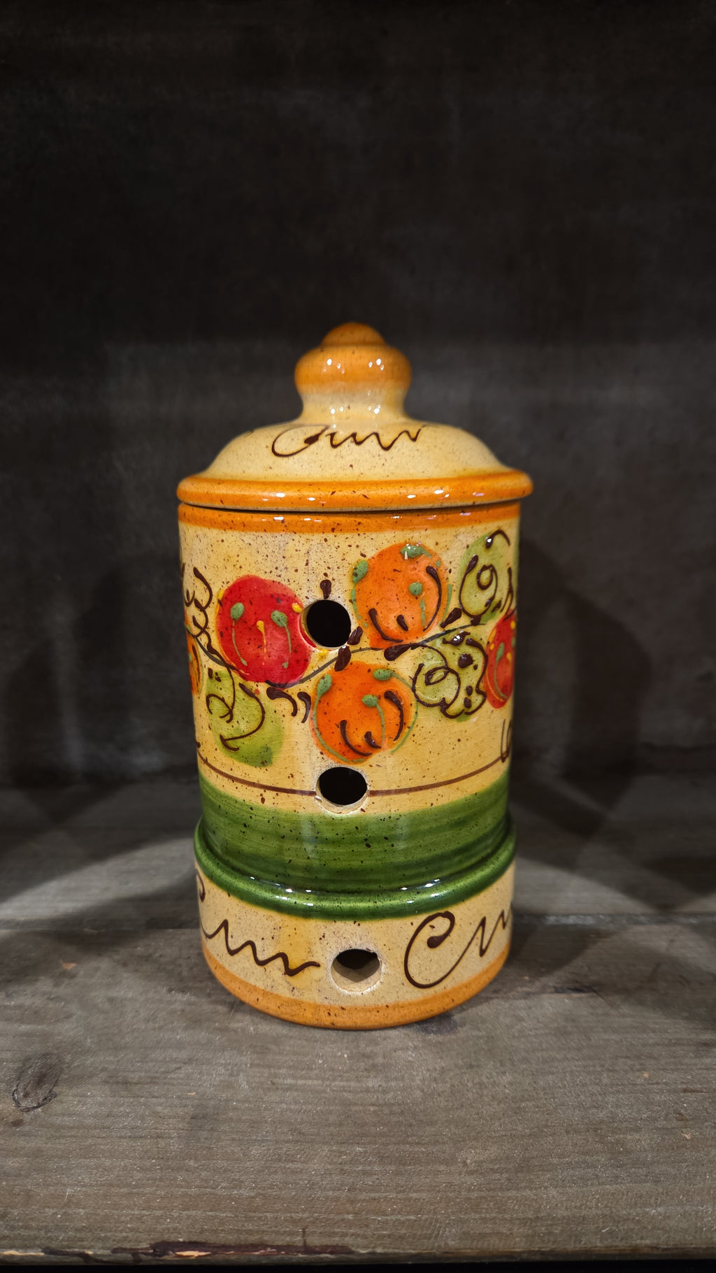 Fresh Tomatoes Garlic Keeper, CeramicaDeEspanaUSA, Yellow, Orange, Red, Green, Made In Spain