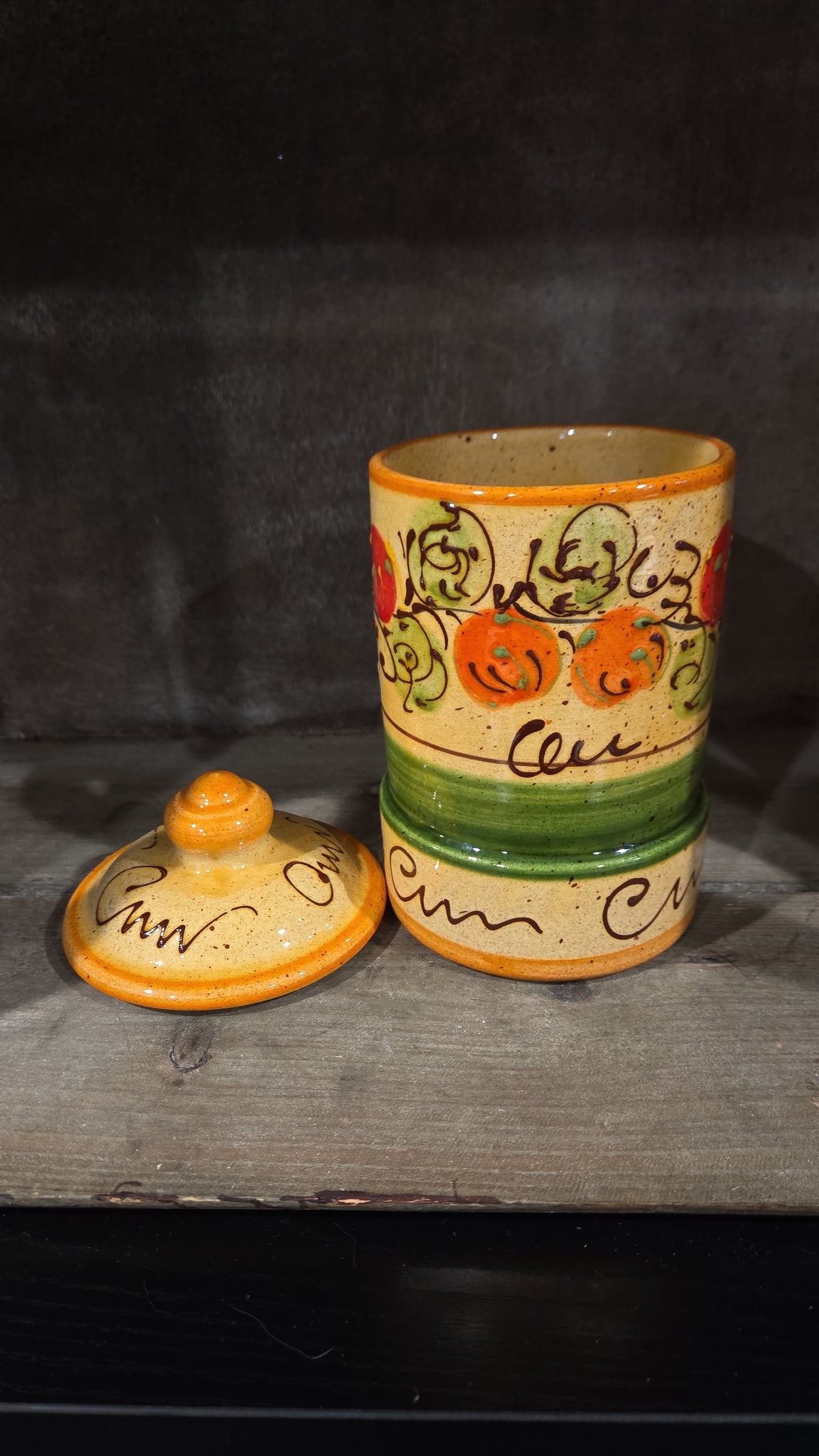 Fresh Tomatoes Garlic Keeper, CeramicaDeEspanaUSA, Yellow, Orange, Red, Green, Made In Spain