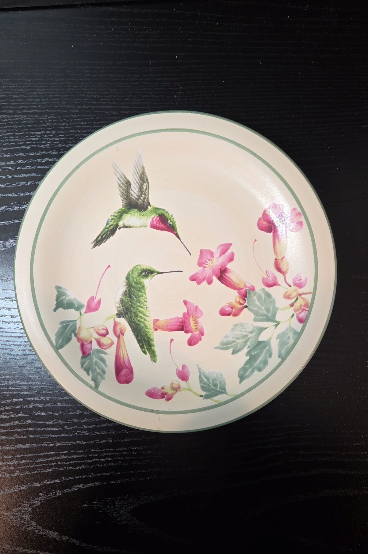 Lenox, Hummingbird Plate, Summer Greetings, Pink, Green, Floral, Birb, Spring, Country, Cottagecore