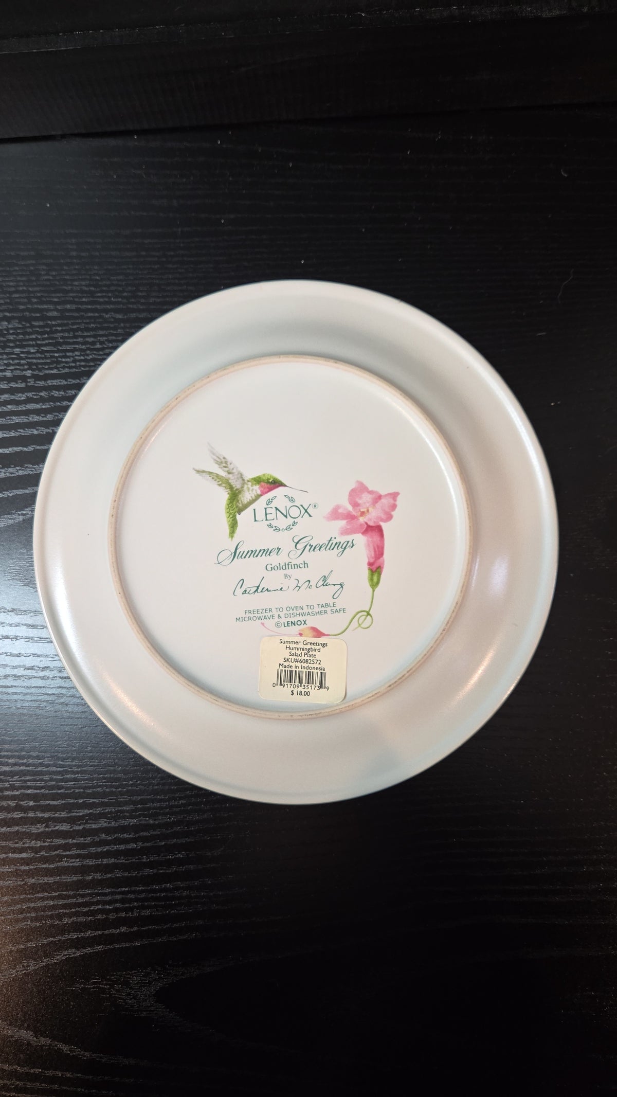 Lenox, Hummingbird Plate, Summer Greetings, Pink, Green, Floral, Birb, Spring, Country, Cottagecore