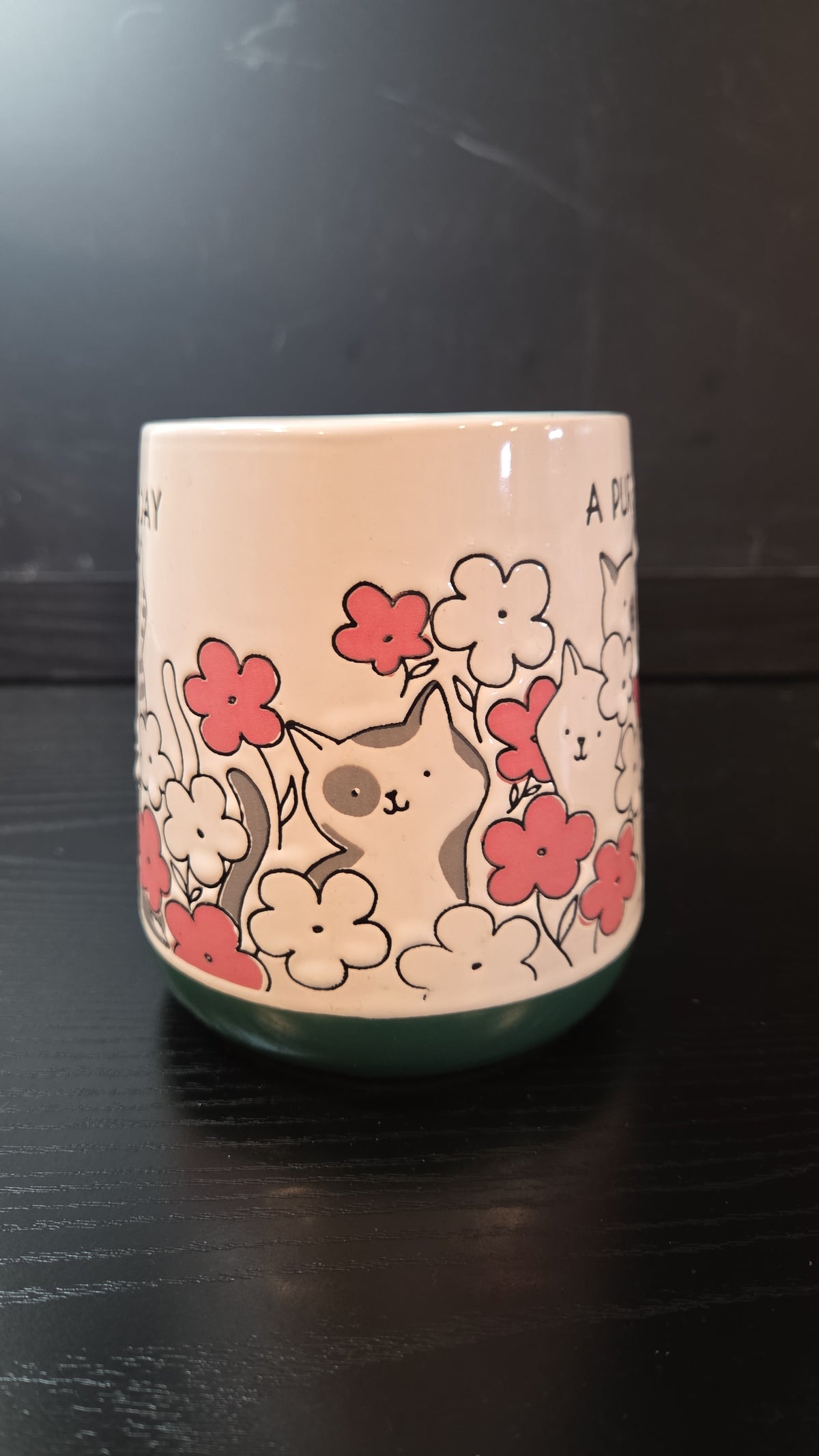Purrfect Day, Cat, Mug, Prima Design, Kitties, Floral, Flowers, Cute, Kitsch