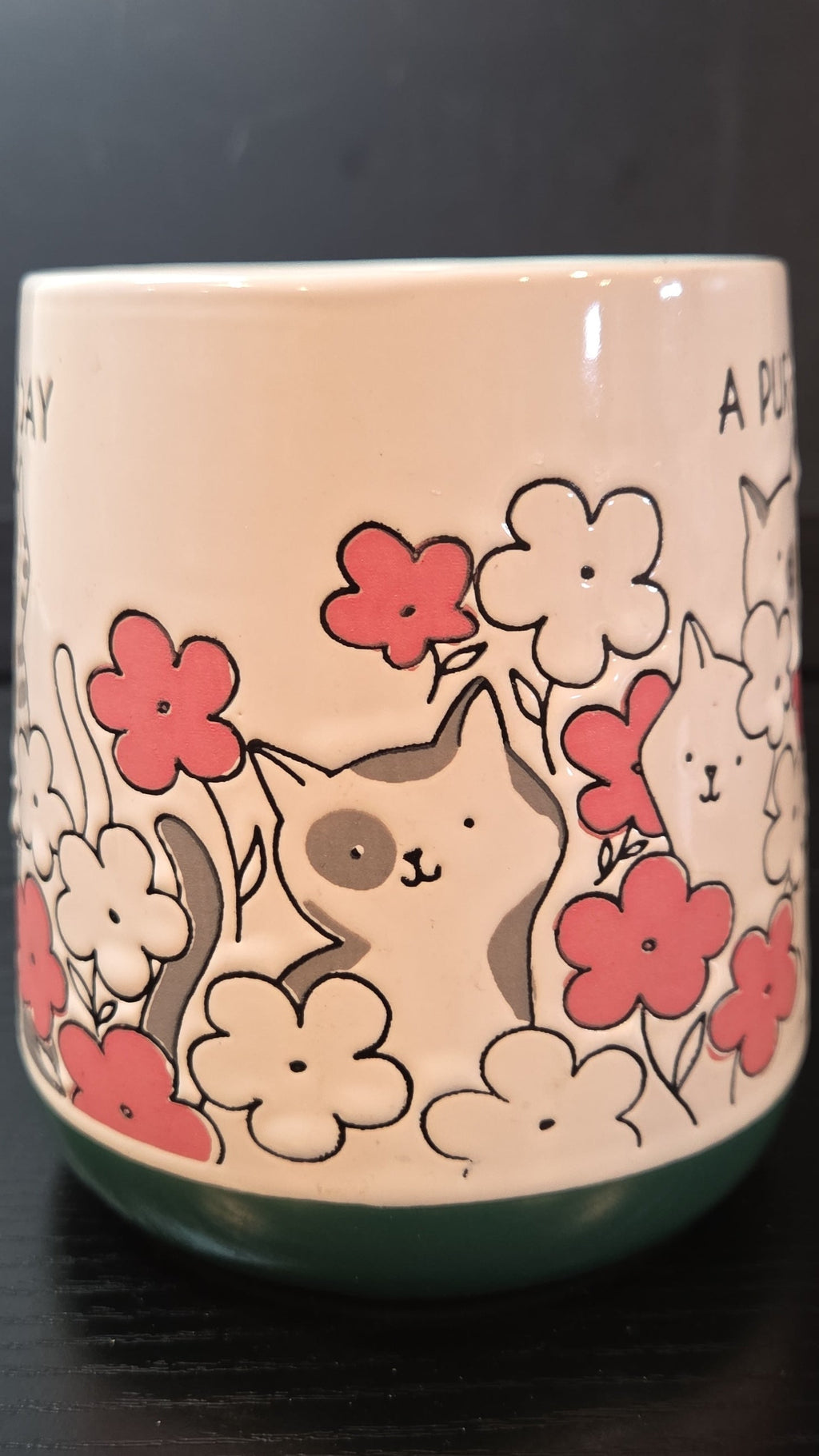 Purrfect Day, Cat, Mug, Prima Design, Kitties, Floral, Flowers, Cute, Kitsch
