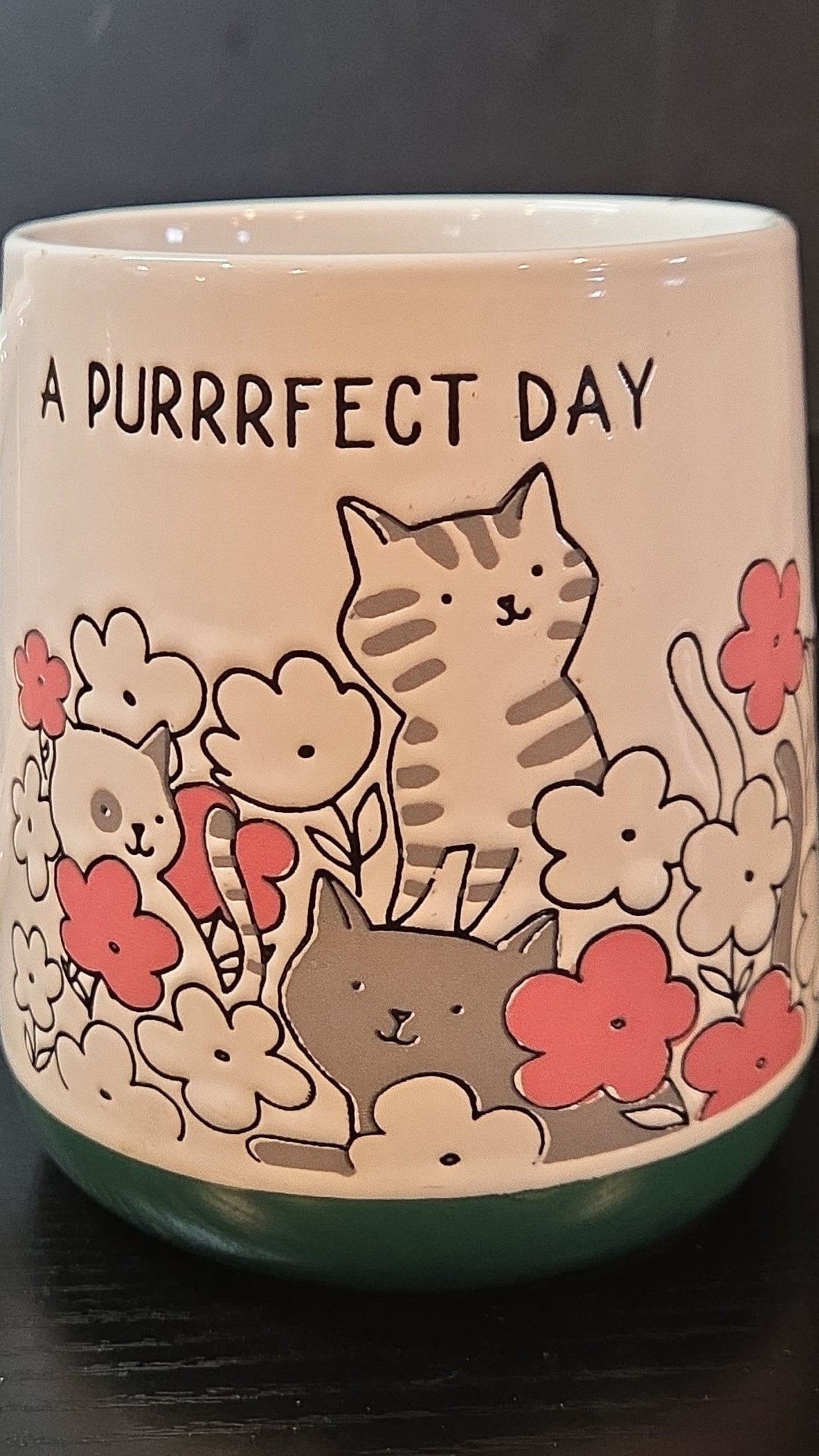 Purrfect Day, Cat, Mug, Prima Design, Kitties, Floral, Flowers, Cute, Kitsch