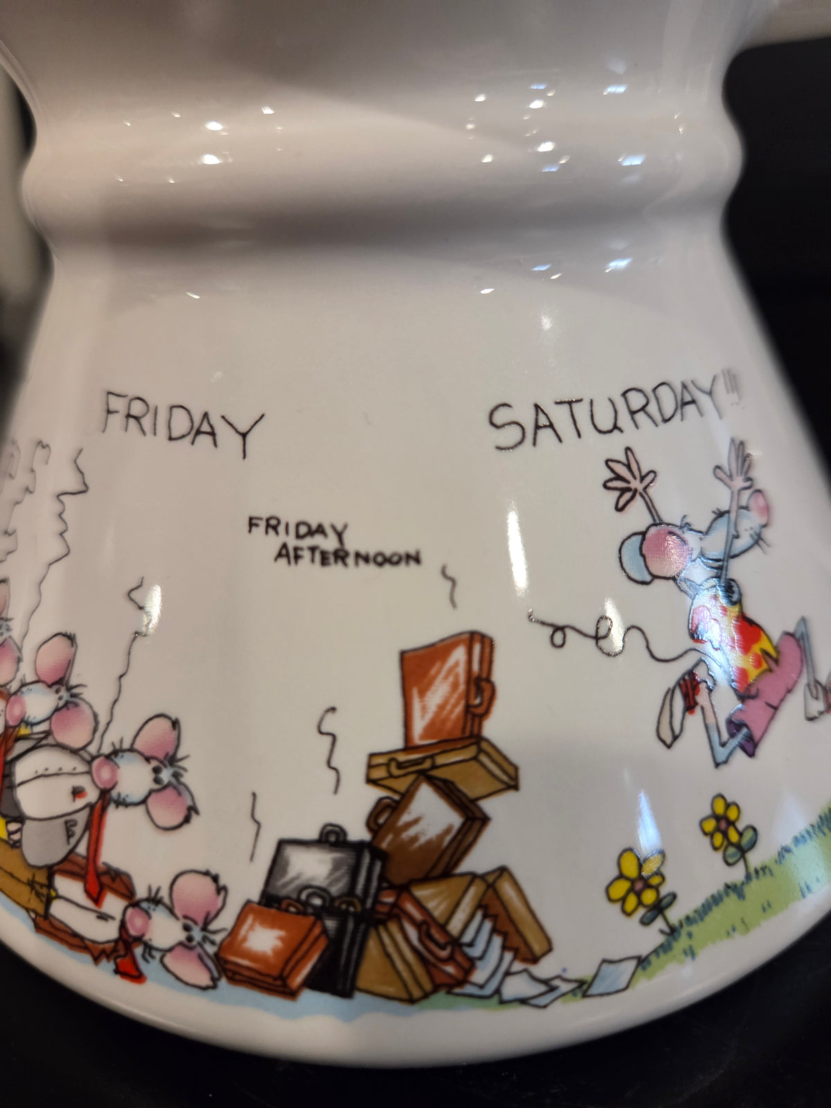 Monday Thru Saturday, Mouse, Travel Mug, Ready For Weekend, Business, Suits, Work Week, Office Humor, Kitsch